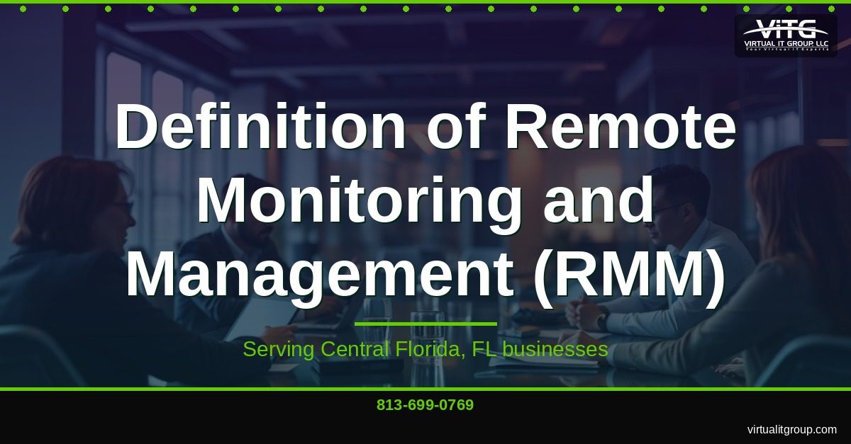 International Green Team technician working on RMM implementation at Central Florida office