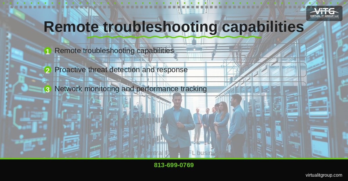 RMM dashboard showing real-time monitoring of Central Florida business network